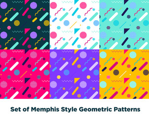 Fototapeta premium Hipster Fashion Memphis Style Geometric Pattern