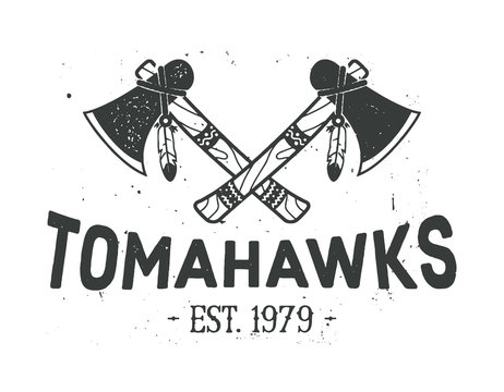 Crossed tomahawks design