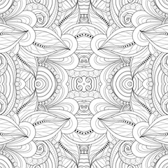 Vector Seamless Abstract Black and White Tribal Pattern