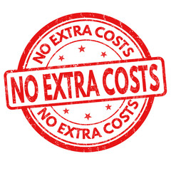 No extra costs sign or stamp