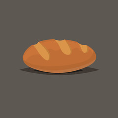 Baguette or bread icon in cartoon and flat style. Food vector illustrator