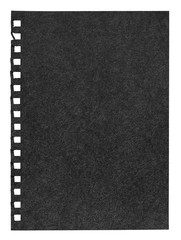 The black piece of the notebook on an isolated white background