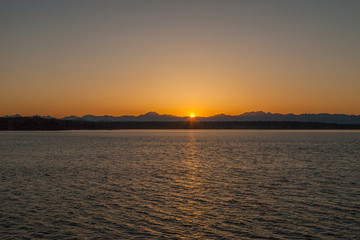 sunset over puget sound