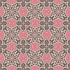 Damask vector pink ornament seamless pattern