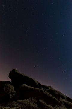 Night scene with rocks