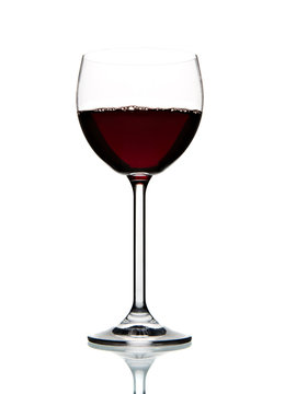 Wine glass isolated on white background - realistic photo image