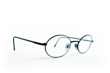 Vintage eyeglasses on white backgound