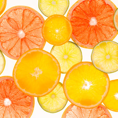 Citrus fruits. Variety concept. Healthy food. Abstract art