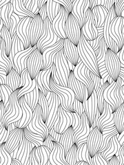Seamless pattern with abstract waves. Zentangle inspired style. - 135006195