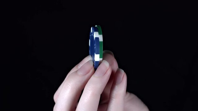 4k Poker Composition Two Chips in Hand