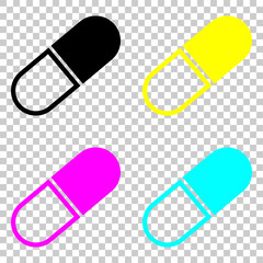 tablet icon. Colored set of cmyk icons on transparent background.