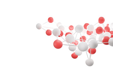 Red and white atom grid, white wall