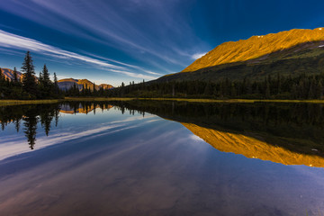 September 2, 2016 - Reflections on Rainbow Lake, the Aleutian Mountain Range - near Willow Alaska