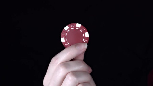 4k Poker Composition Hand Playing with a Chip