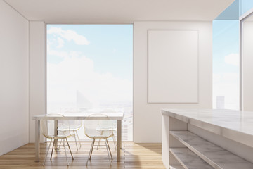 Fototapeta premium Marble kitchen with poster