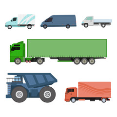 Different cars transport vector set.