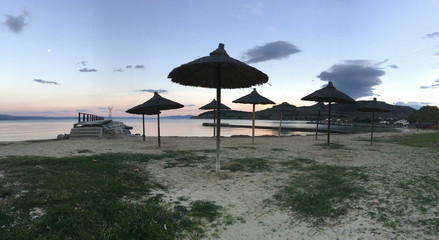 Pier and parasols