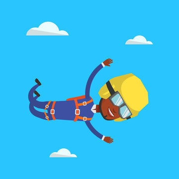 Parachutist jumping with parachute.