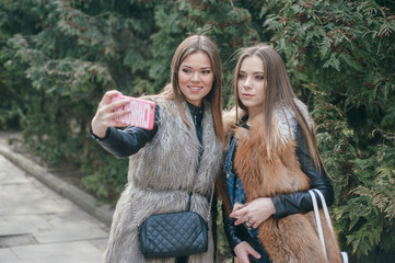 young models in fur coats