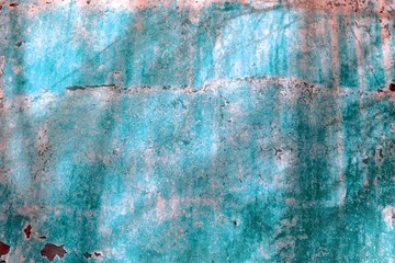 shadows on the old turquoise wall