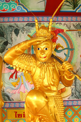 Chinese statue monkey king of "Journey to the West" at chinese temple in thailand