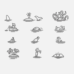 Various things on the sea surface