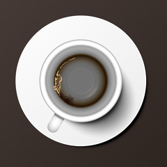 Coffee cup top view vector illustration.