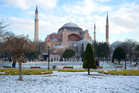 St. Sophia Cathedral (Mosque, Hagia Sophia) day of January. Istanbul, Turkey