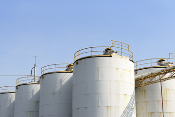 The old  big industrial container tank for keep the chemical liquid