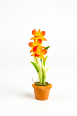 ORCHID Flower Plant in Pot Dollhouse Miniatures Garden