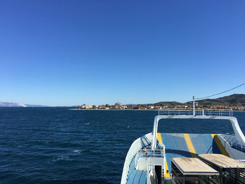 Ferry arriving in Agiokampos
