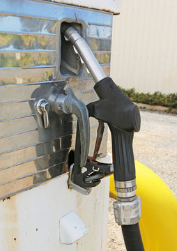 Nozzle And Hose On A Fuel Bowser