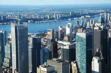 Obraz premium aerial view of New York skyline office buildings 
