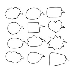 Fototapeta premium Speech bubble hand drawing icon