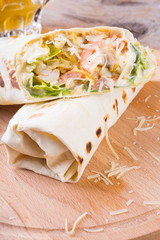 Chicken burrito with cheese