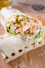 Chicken burrito with cheese