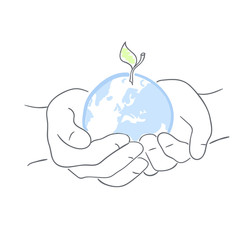 globe-apple in careful hands