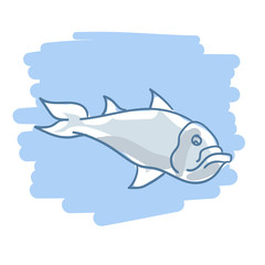 Exotic fish. Sea illustration.
