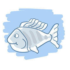 Exotic fish nemo. Sea illustration.