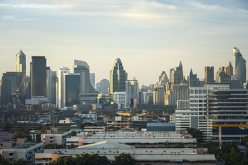 Bangkok Cityscape, Business center with high building at sunrise, Bangkok, Thailand