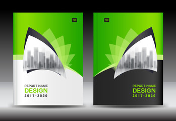 Green cover design, Annual report template, business brochure flyer, book, vector illustration