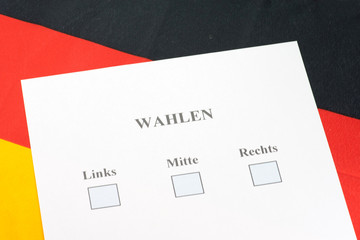 Stimmzettel bei den Wahlen in Deutschland