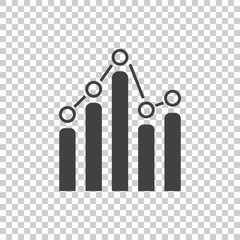Business graph icon. Chart flat vector illustration on white background.