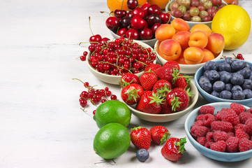 Various fruits on wood