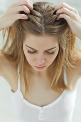 Fototapeta premium Woman with problematic hair 