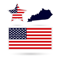 Map of the U.S. state of Kentucky on a white background. America