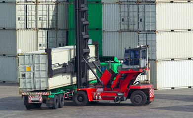Containers in the port at Thailand.