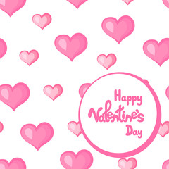 Happy Valentine's day. Greeting card with hearts. Vector illustration.