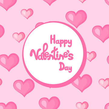 Happy Valentine's day. Greeting card with hearts. Vector illustration.