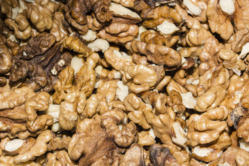 Shelled walnuts.